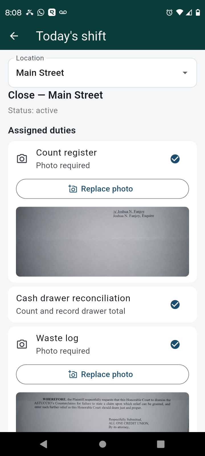 DutySeal mobile checklist